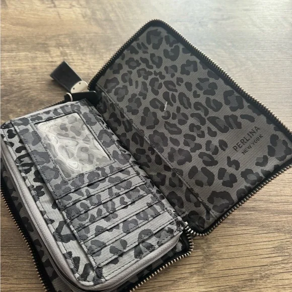 Perlina Black Asymmetrical Leather Wallet - Picture 3 of 4